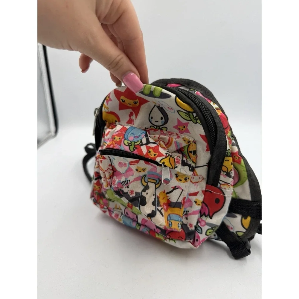 Tokidoki Mini Backpack Crossbody Bag All Over Print Character Kawaii White Multi